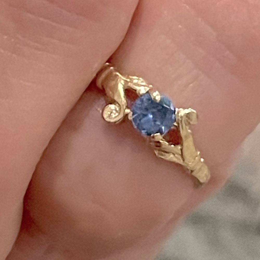 14K Blue Topaz Ring